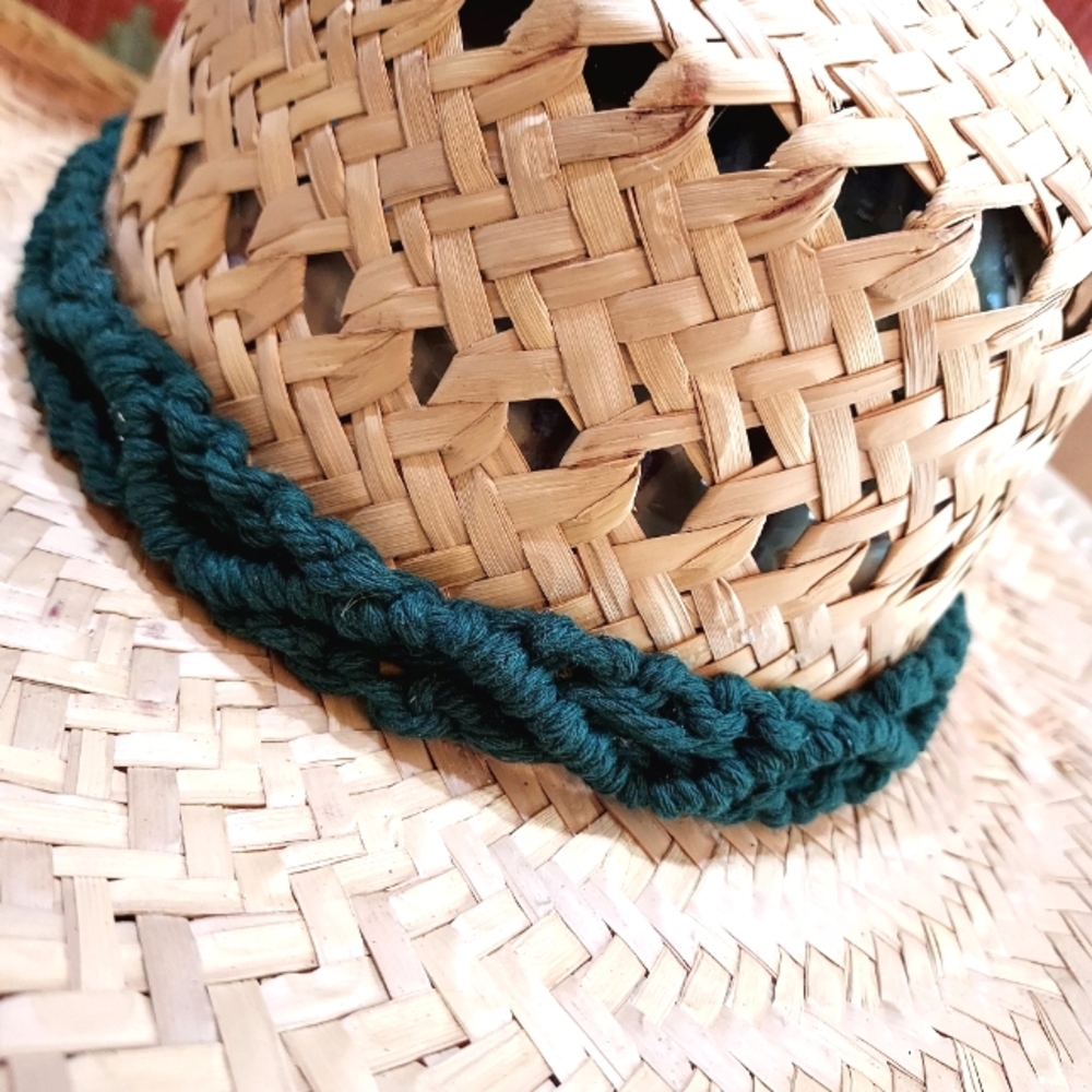 Boho Macrame Western Straw Hat - image 4